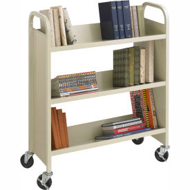 Safco Products 5358SA Safco® 5358SA Steel 3-Shelf Single-Sided Book Cart image.