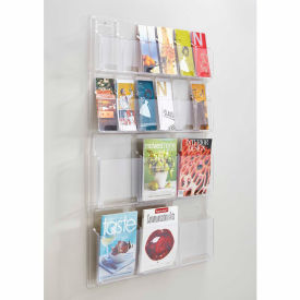 Safco Products 5600CL Clear 6 Magazine and 12 Pamphlet Display image.