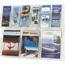 Safco Products 5605CL Clear 3 Magazine and 6 Pamphlet Display image.