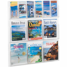 Safco Products 5606CL Clear 6 Magazine and 6 Pamphlet Display image.