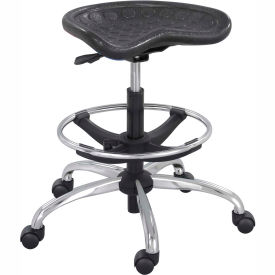 Safco Products 6660BL Safco® Polyurethane Stool with Chrome Base - Black image.