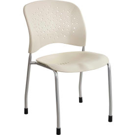 Safco Products 6805LT Safco® Reve™ Plastic Guest Stacking Chair with Straight Legs - Latte - Pack of 2 image.