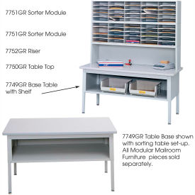 Safco Products 7749GR Mailroom Sorting Table Frame (Top sold separately) image.