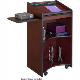 Safco Products 8918MH Executive Mobile Podium / Lectern - Mahogany image.