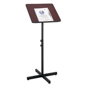 Safco Products 8921MH Adjustable Speaker Stand - Mahogany image.