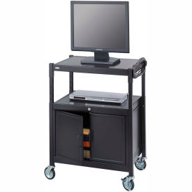 Safco Products 8943BL Safco® Steel Adjustable AV Cart With Cabinet image.