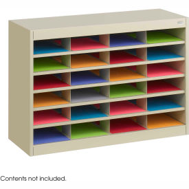 24 Compartment Steel Literature Organizer - Sand 24 Compartment Steel Literature Organizer - Sand