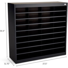 36 Compartment Steel Literature Organizer - Black view 2