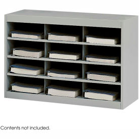 12 Compartment Steel Project Organizer - Gray
