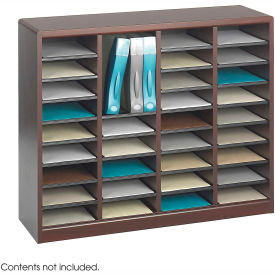 Safco Products 9321MH 36 Compartment Wooden Literature Organizer - Mahogany image.