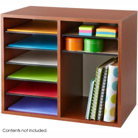 Safco Products 9420CY Wood Adjustable Literature Organizer - 12 Compartment image.