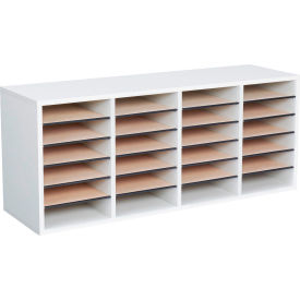 24 Compartment Adjustable Literature Organizer - Gray