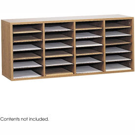 Safco Products 9423MO Wood Adjustable Literature Organizer, 24 Compartment image.
