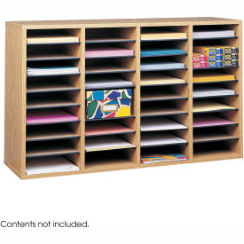 Safco Products 9424MO Wood Adjustable Literature Organizer, 36 Compartment image.