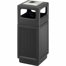 Safco Products 9474BL Safco® Canmeleon™ Trash Can & Ash Urn, Recessed Panels, 15 Gallon, Black image.