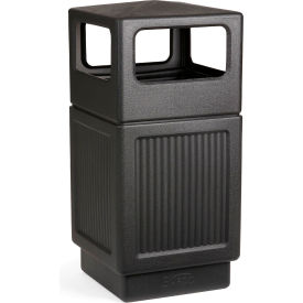 Safco® Canmeleon™ Recessed Panel Side Open 38 Gallon Black 9476BL