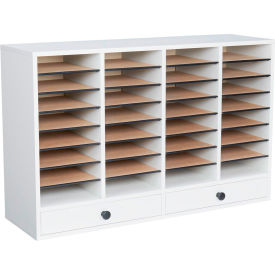 36 Compartment Adjustable Literature Organizer - Gray