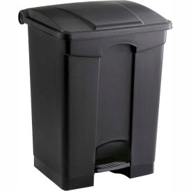 Safco Products 9922BL Safco® Plastic Step-On Receptacle, 17 Gallon Black - 9922BL image.
