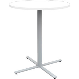 Safco® Jurni Round Bistro Table 36""Dia. Designer White Top/Silver Base
