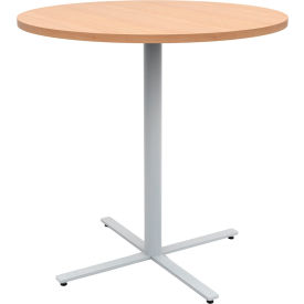 Safco® Jurni Round Bistro Table 42""Dia. Fusion Maple Top/Silver Base