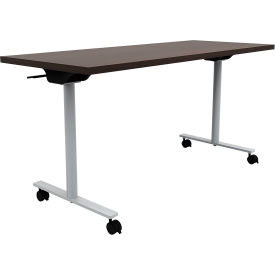 Safco® Jurni Flip-Top Training Table with Casters 60""L x 24""W x 29""H Columbian Walnut