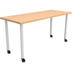 Safco® Jurni Multi-Purpose Table with Post Legs & Casters 60""L x 24""W x 29""H Fusion Maple