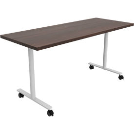 Safco® Jurni Multi-Purpose Table with T-Legs & Casters 60""L x 24""W x 29""H Columbian Walnut