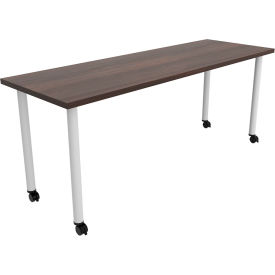 Safco® Jurni Multi-Purpose Table with Post Legs & Casters 72""L x 24""W x 29""H Columbian Walnut
