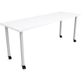 Safco® Jurni Multi-Purpose Table with Post Legs & Casters 72""L x 24""W x 29""H Designer White