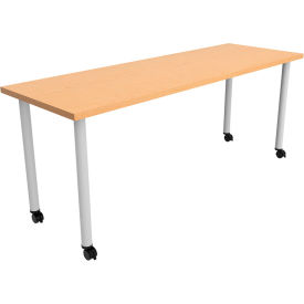 Safco® Jurni Multi-Purpose Table with Post Legs & Casters 72""L x 24""W x 29""H Fusion Maple