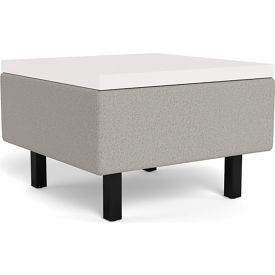 Movvi Table, 24"L x 24"W x 16"H, Black Frame, Slate Fabric/Designer White Top view 2