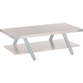 Safco Products MRCFTWAH Safco® Mirella Coffee Table, 23-3/4"D x 48"W x 16"H, White Ash image.