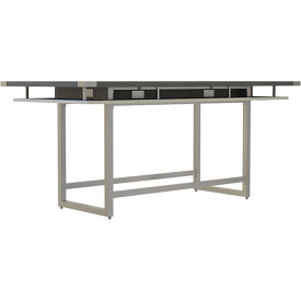 Safco Products MRCH8SGY Safco® Mirella Conference Table, Standing-Height, 8L, Rectangle, Stone Gray image.