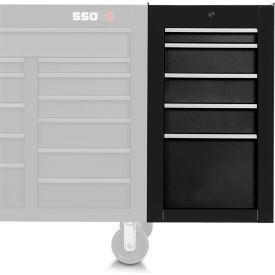 Stanley Black & Decker J551934-5DB-SC Proto® 550S Side Cabinet W/ 5 Drawers, 25-1/4"D x 34"H, Black image.