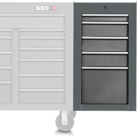 Stanley Black & Decker J551934-5DG-SC Proto® 550S Side Cabinet W/ 5 Drawers, 25-1/4"D x 34"H, Gray image.