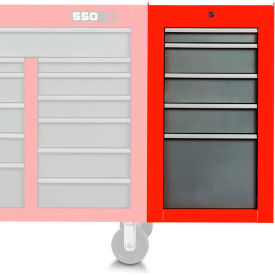 Stanley Black & Decker J551934-5SG-SC Proto® 550S Side Cabinet W/ 5 Drawers, 25-1/4"D x 34"H, Red image.
