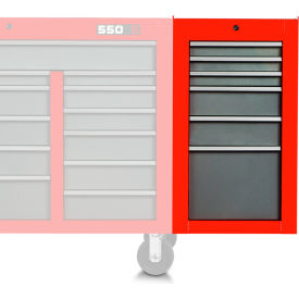 Stanley Black & Decker J551934-6SG-SC Proto® 550S Side Cabinet W/ 6 Drawers, 25-1/4"D x 34"H, Red image.