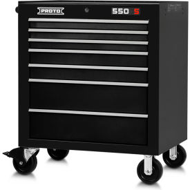 Stanley Black & Decker J553441-7DB Proto® Roller Cabinet W/ 7 Drawers, 34"W x 25-1/4"D x 41"H, Dual Black image.