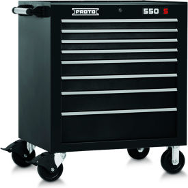 Stanley Black & Decker J553441-8DB Proto® Roller Cabinet W/ 8 Drawers, 34"W x 25-1/4"D x 41"H, Black image.