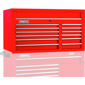 Stanley Black & Decker J555027-12RD Proto® 550S Top Chest W/ 12 Drawers, 50"W x 25-1/4"D x 27"H, Red image.