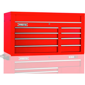 Stanley Black & Decker J555027-8RD Proto® 550S Top Chest W/ 8 Drawers, 50"W x 25-1/4"D x 27"H, Red image.