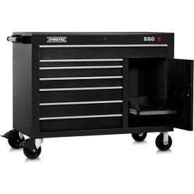 Stanley Black & Decker J555041-7DB-1S Proto® 550S Workstation W/ 7 Drawers & Shelf, 50"W x 25-1/4"D x 41"H, Dual Black image.
