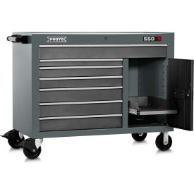 Stanley Black & Decker J555041-7DG-1S Proto® 550S Workstation W/ 7 Drawers & 1 Shelf, 50"W x 25-1/4"D, Gray image.