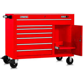 Stanley Black & Decker J555041-7RD-1S Proto® 550S Workstation W/ 7 Drawers & 1 Shelf, 50"W x 25-1/4"D, Red image.