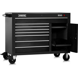 Stanley Black & Decker J555041-8DB-2S Proto® 550S Workstation W/ 8 Drawers & 2 Shelves, 50"W x 25-1/4"D, Black image.