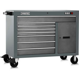 Stanley Black & Decker J555041-8DG-1S Proto® 550S Workstation W/ 8 Drawers & 1 Shelf, 50"W x 25-1/4"D, Gray image.