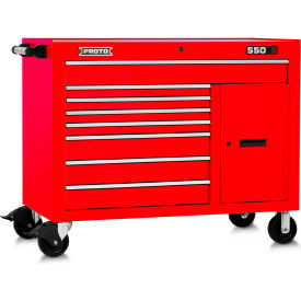 Stanley Black & Decker J555041-8RD-1S Proto® 550S Workstation W/ 8 Drawers & 1 Shelf, 50"W x 25-1/4"D, Red image.