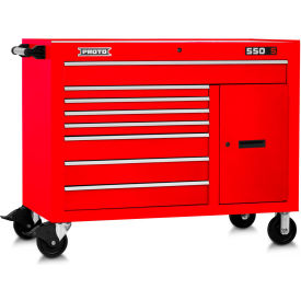 Stanley Black & Decker J555041-8RD-2S Proto® 550S Workstation W/ 8 Drawers & 2 Shelves, 50"W x 25-1/4"D, Red image.