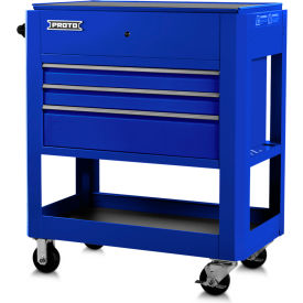 Stanley Black & Decker J559000-3BL Proto® 550SS Heavy Duty Utility Cart W/ 3 Drawers, 23"D x 46"H, Blue image.