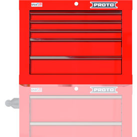 Stanley Black & Decker JSTV2720CS05RD Proto® Single Bank Short Top Chest W/ 5 Drawers, 27"W x 22-3/8"D x 20-1/5"H, Red image.